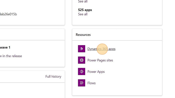Dynamics 365 Apps unter Ressourcen